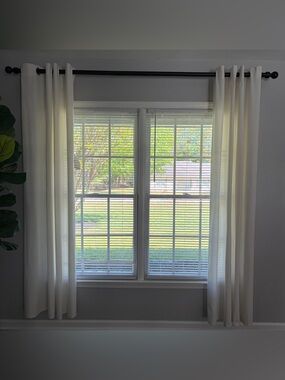 Neutral White Curtain Panels 100% Cotton- Home Accents